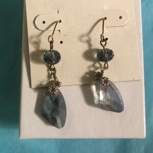 Sky Blue Crystal Drop Earrings